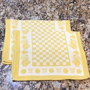 Pair 60’s 70’s Jacquard weave kitchen towels EUC